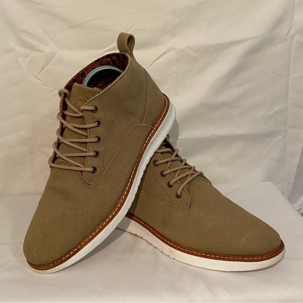 Ben Sherman Men’s Tan Fabric Lace Up Round Toe Comfort‎ Ankle Boot Size 9